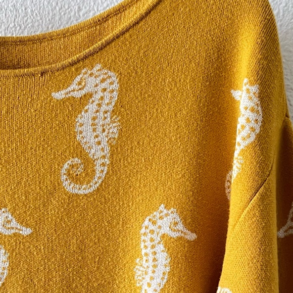 Anthropologie Maeve Seahorse Women's Yellow Women's Sweater Size Small - Picture 10 of 16